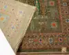 فرش ابریشم ماشینی T1049 سبز نارنجی - تصویر 10