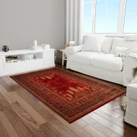 فرش ابریشم ماشینی T1060 لاکی - تصویر 11