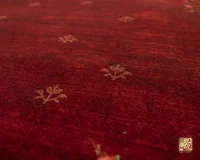 فرش ابریشم ماشینی T1060 لاکی - تصویر 7