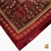 فرش ابریشم ماشینی T1060 لاکی - تصویر 10
