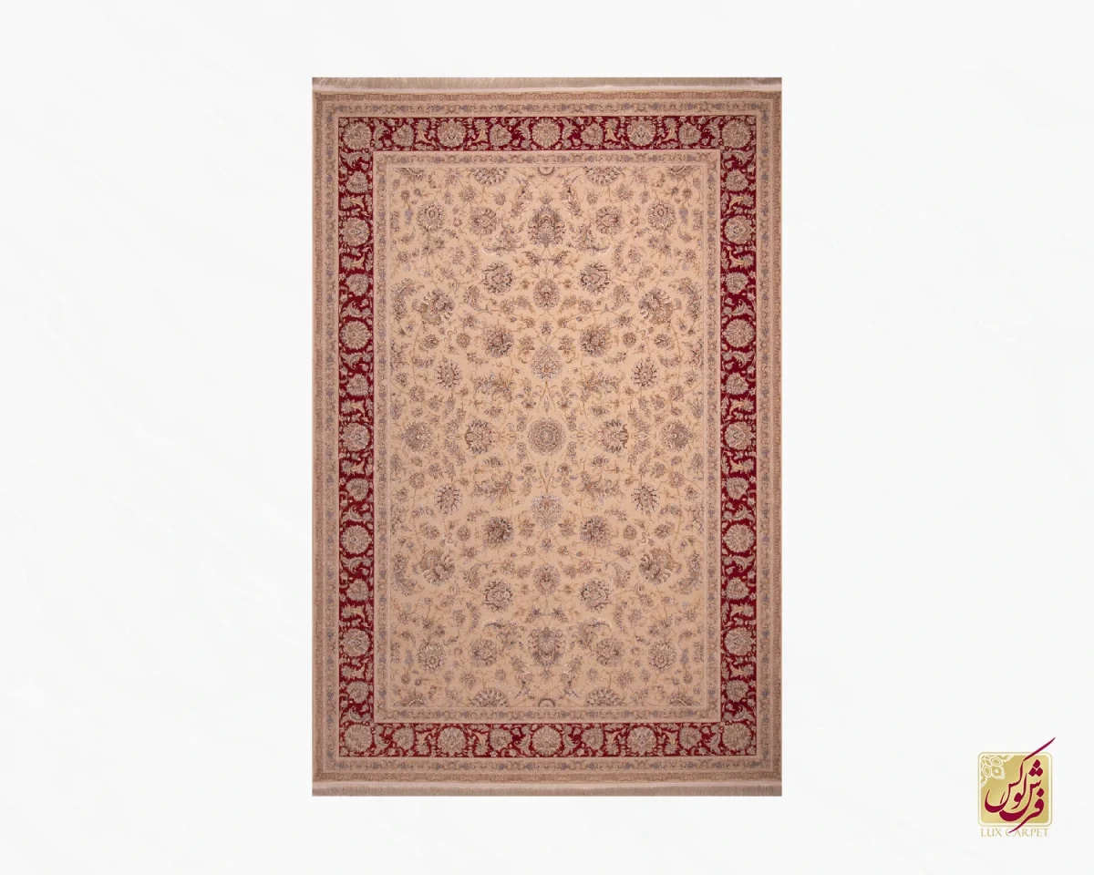 فرش کلاسیک C15113 کرم گلی - تصویر 2