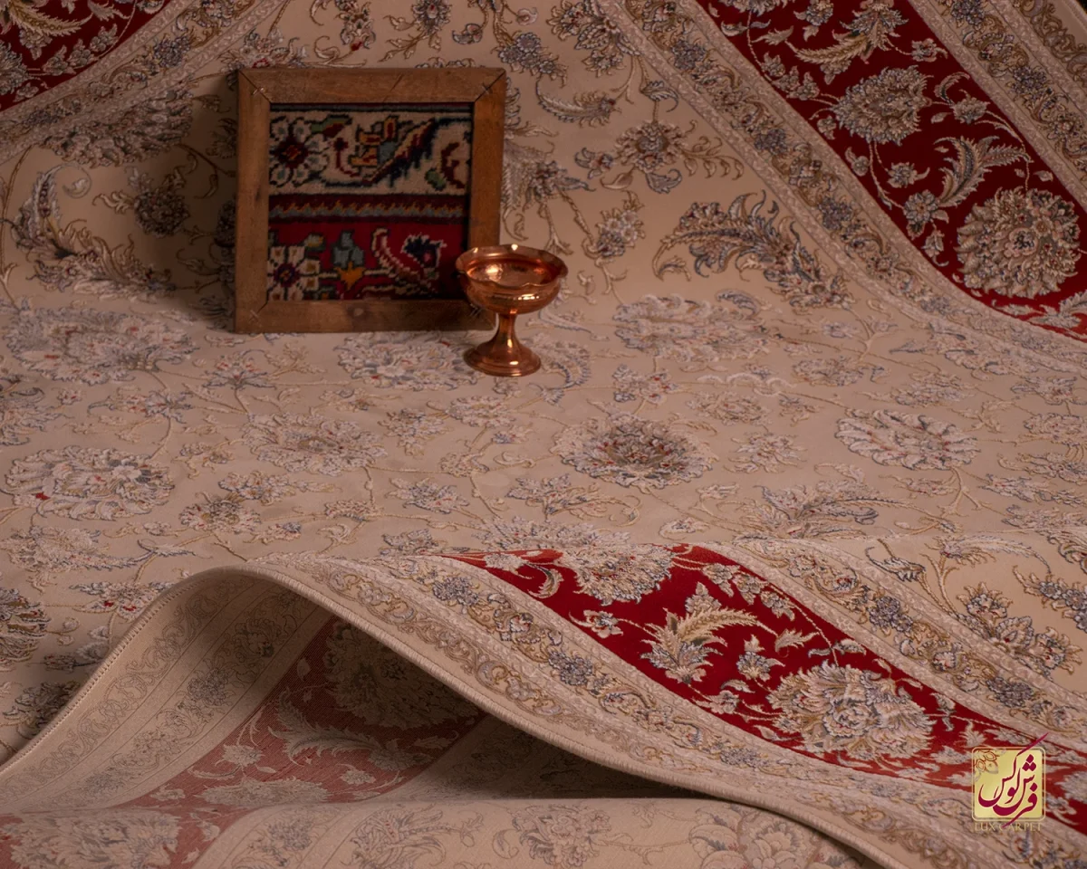 فرش کلاسیک C15113 کرم گلی - تصویر 11