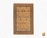 فرش ابریشم ماشینی C1116 بژ گردویی