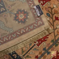 فرش ابریشم ماشینی C1116 بژ گردویی - تصویر 6