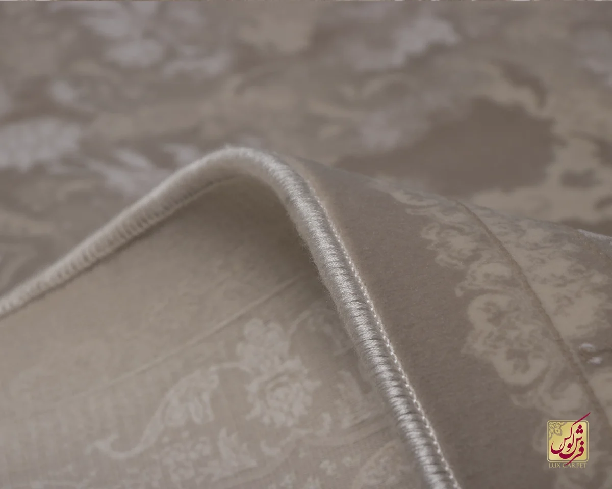 فرش وینتیج 3022 نسکافه‌ای کرم حاشیه سبز - تصویر 8