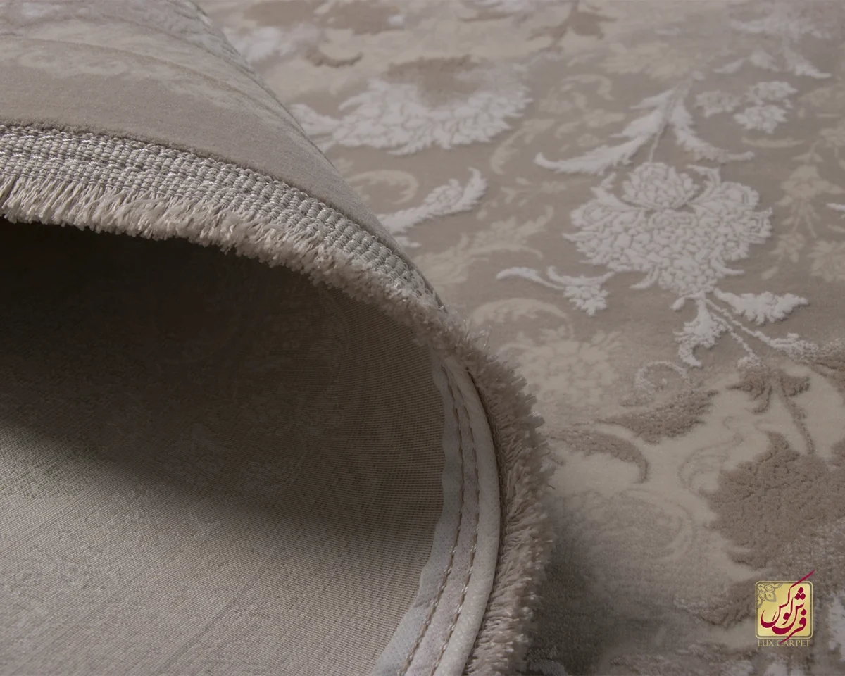 فرش وینتیج 3022 نسکافه‌ای کرم حاشیه سبز - تصویر 3