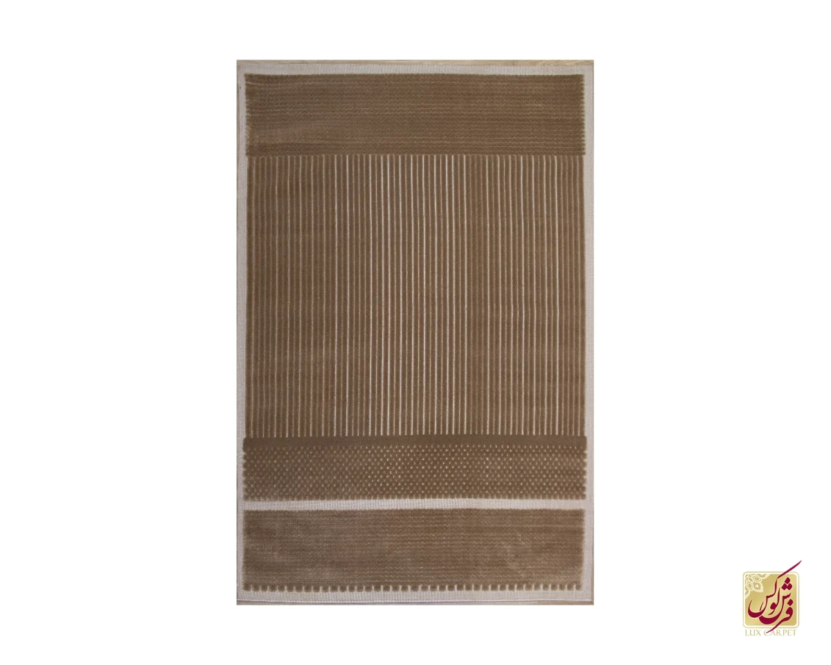 فرش مینیمال H/44004 قهوه‌ای کرم - تصویر 1
