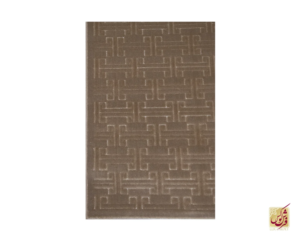 فرش مینیمال H/44010 قهوه‌ای کرم - تصویر 2