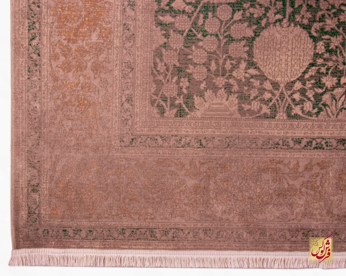 فرش وینتیج HR 165 نسکافه‌ای سبز - تصویر 5