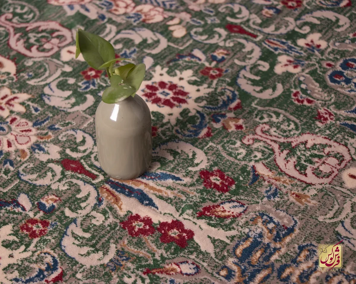 فرش وینتیج HR 188 نسکافه ای سبز - تصویر 8