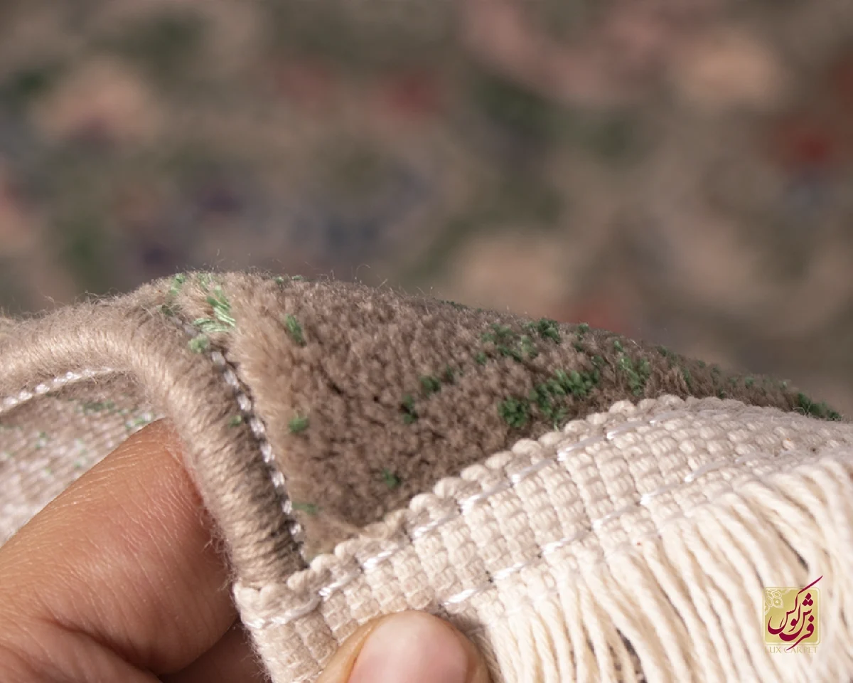 فرش وینتیج HR 188 نسکافه ای سبز - تصویر 9