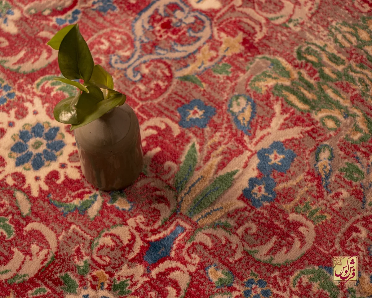 فرش وینتیج HR 189 نسکافه ای قرمز - تصویر 13