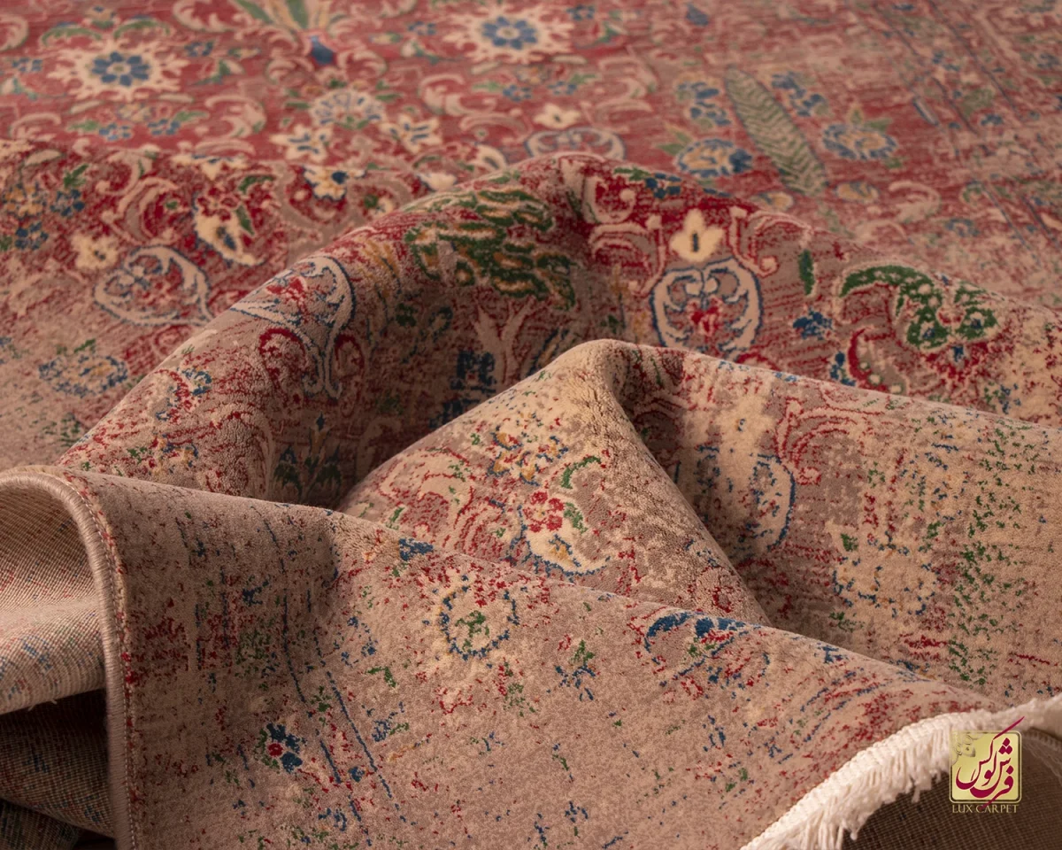 فرش وینتیج HR 189 نسکافه ای قرمز - تصویر 11