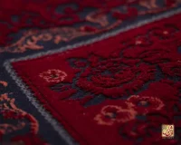 فرش وینتیج کتیبه lsk قرمز سورمه ای - Image 8