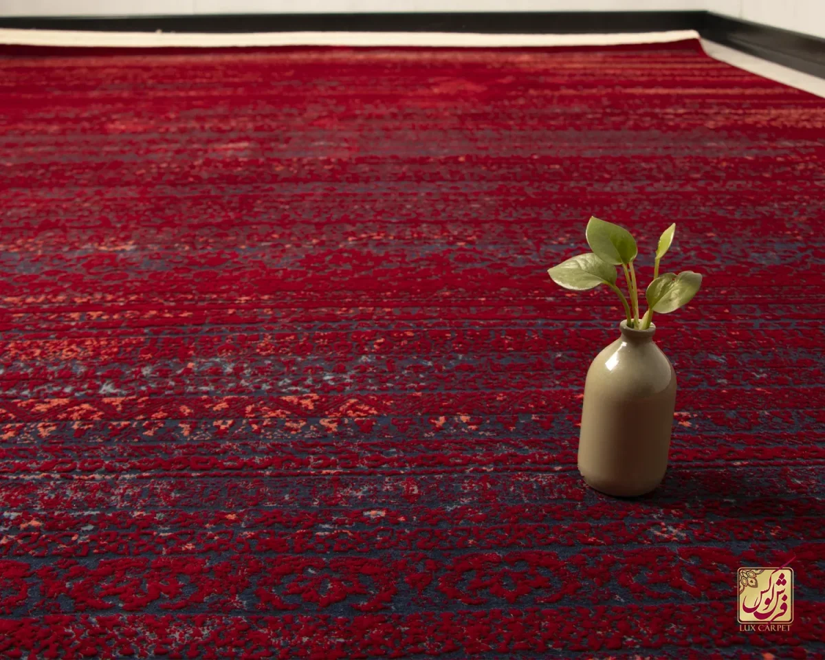 فرش وینتیج موراکو LSK قرمز سرمه‌ای - تصویر 1