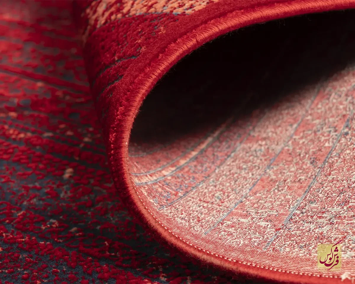 فرش وینتیج موراکو LSK قرمز سرمه‌ای - تصویر 7