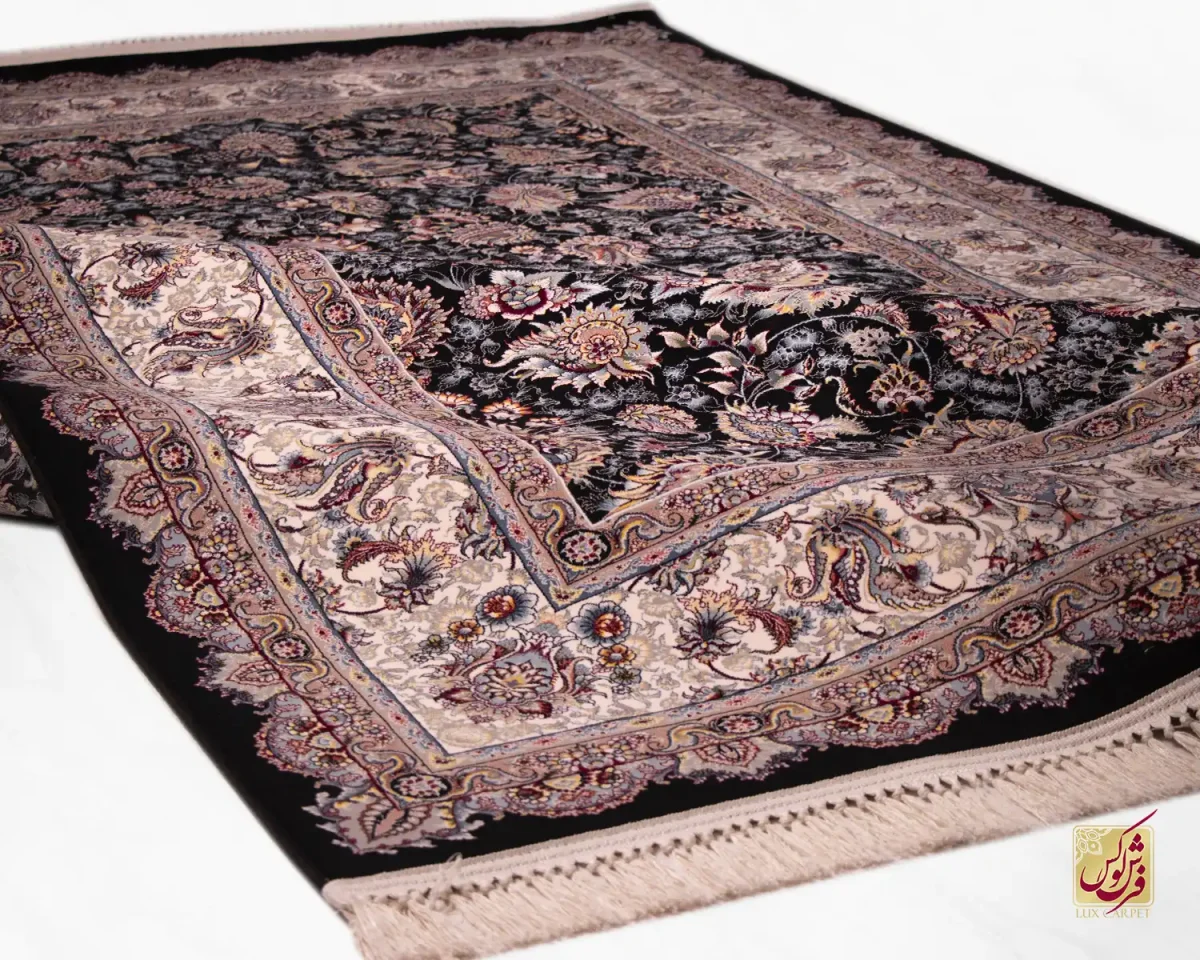 sormei1211-7.webp فرش کلاسیک 1211 سرمه ای حاشیه کرم - تصویر 1