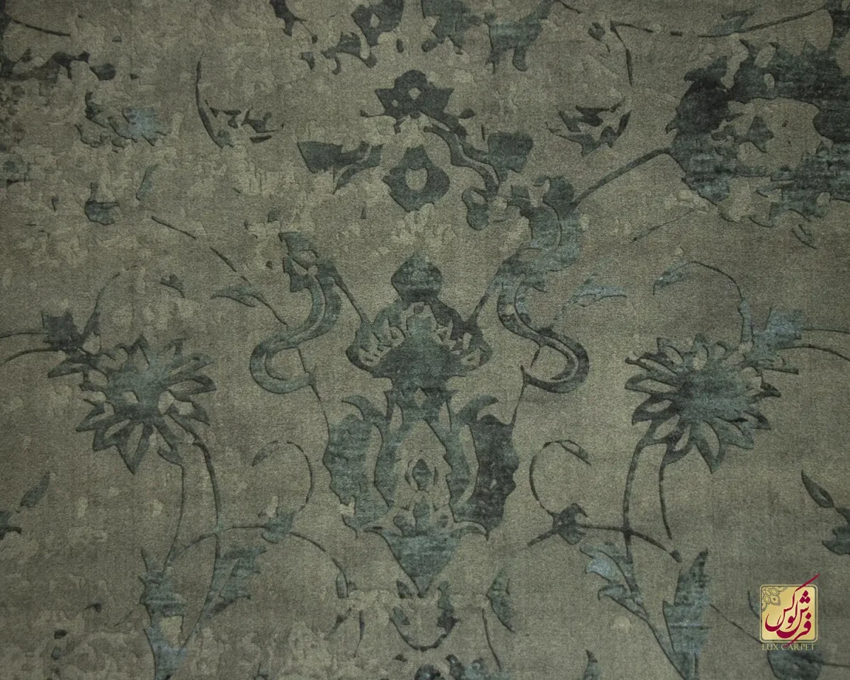 فرش وینتیج t1008 سبز طوسی - تصویر 2