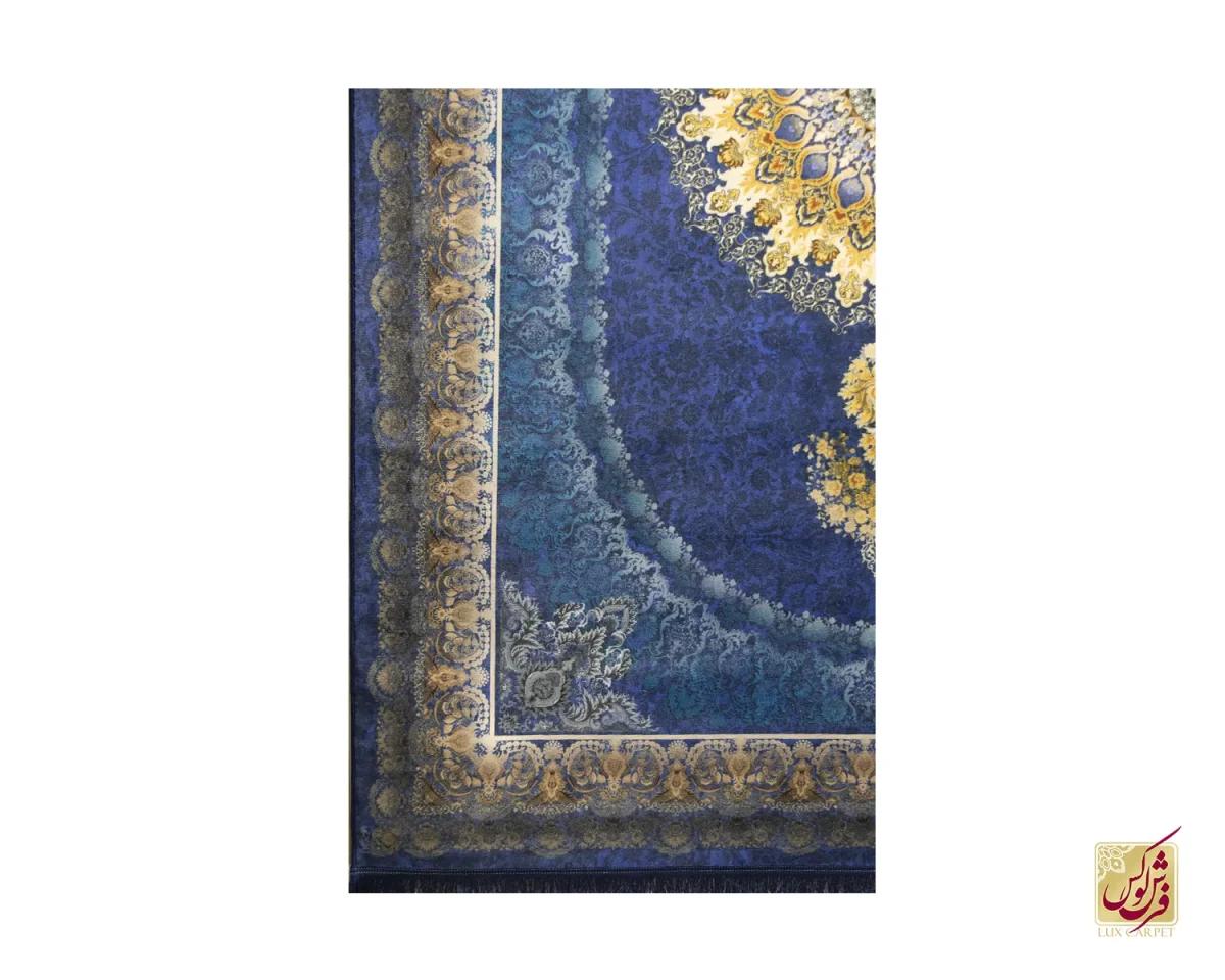 فرش کلاسیک t1035 آبی طلایی - تصویر 3