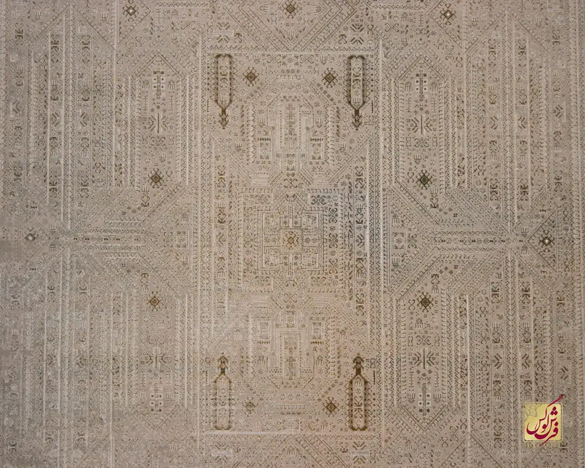 فرش وینتیج vin30 کرم نسکافه‌ای - تصویر 3