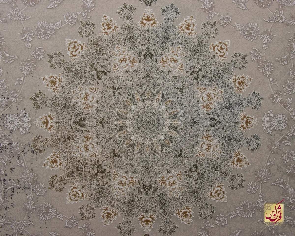 فرش وینتیج vin9 کرم سبز - تصویر 3