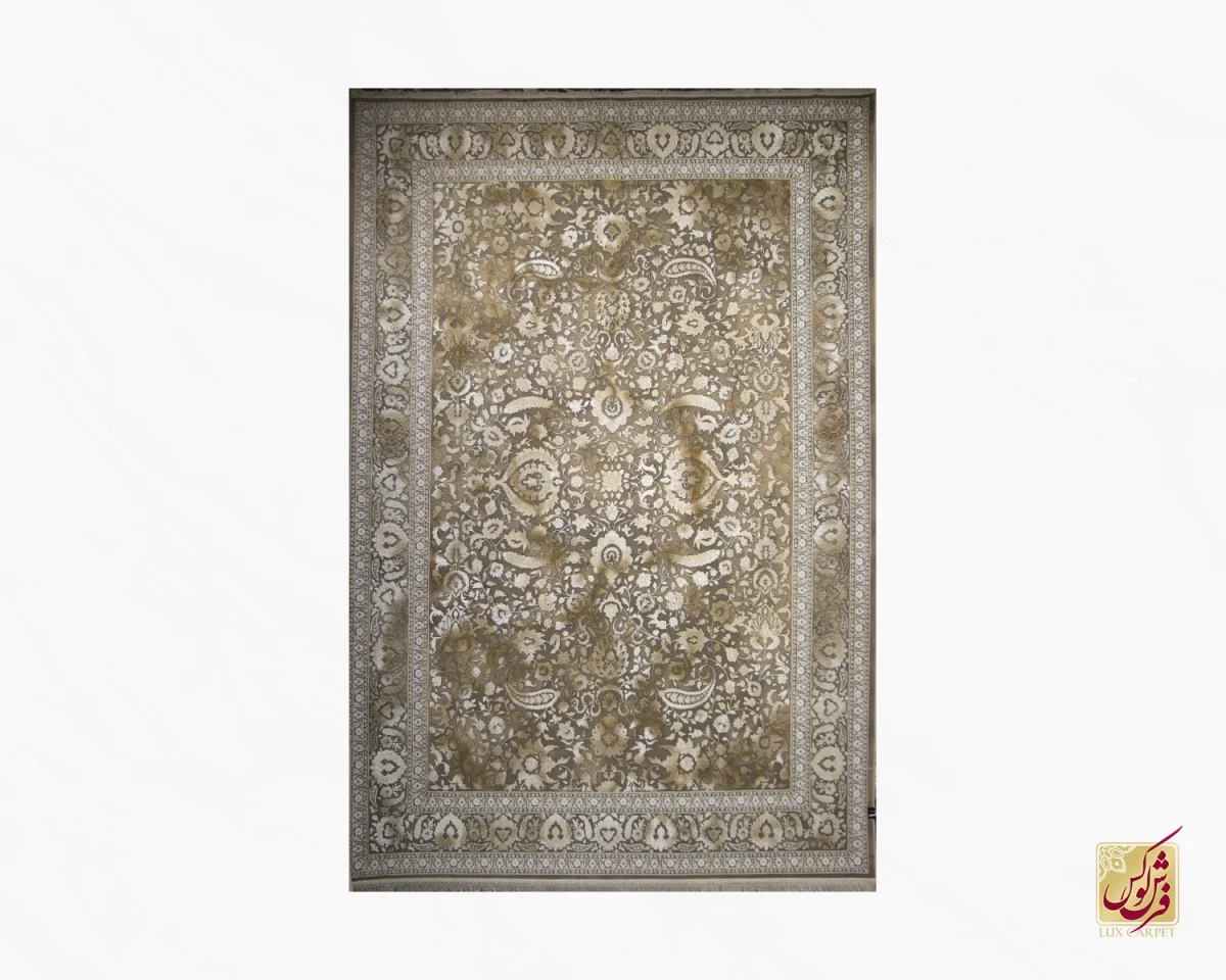 فرش وینتیج لیلی قهوه‌ای کرم - تصویر 1
