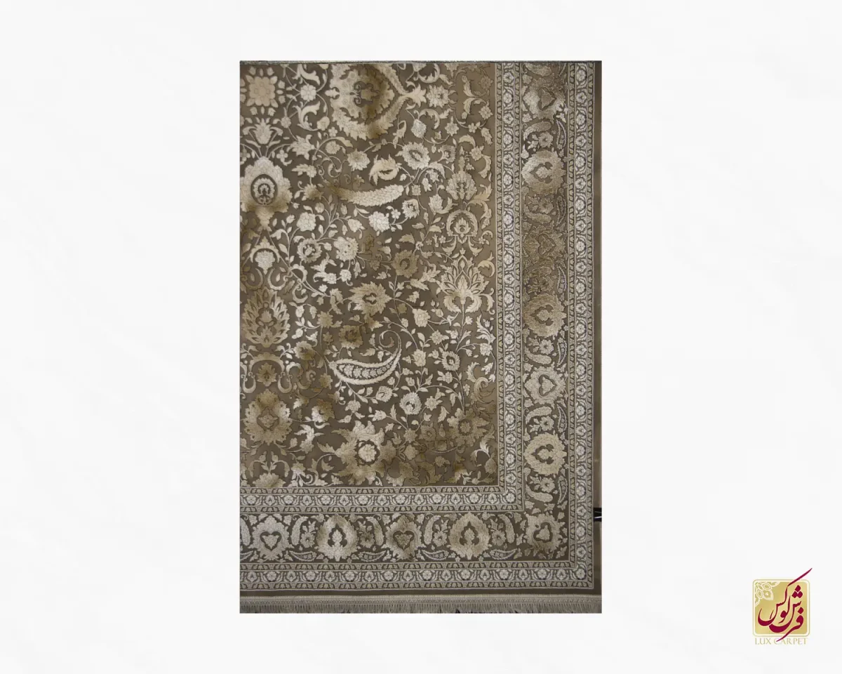 فرش وینتیج لیلی قهوه‌ای کرم - تصویر 2