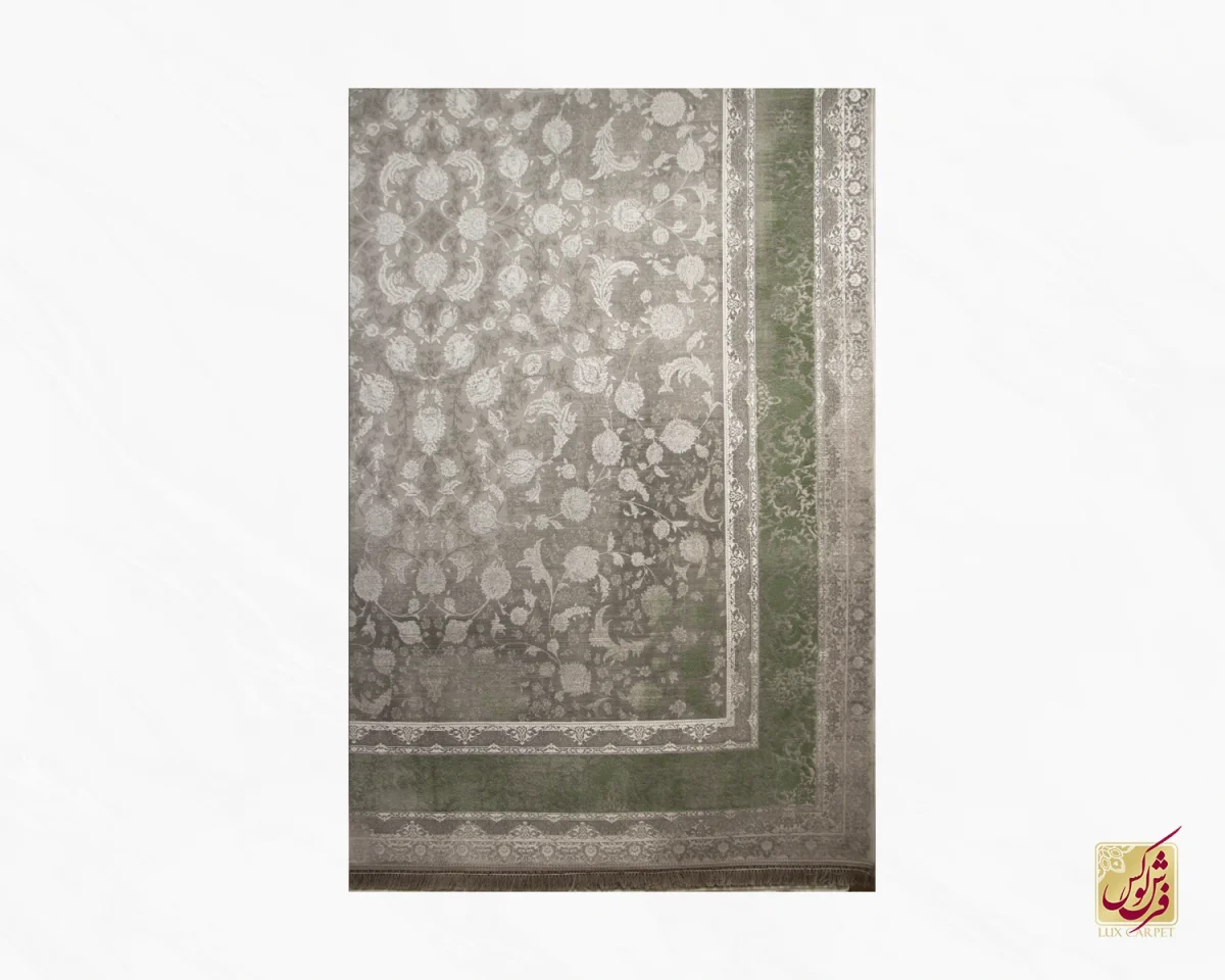 فرش وینتیج ملانیا سبز نسکافه‌ای - تصویر 2