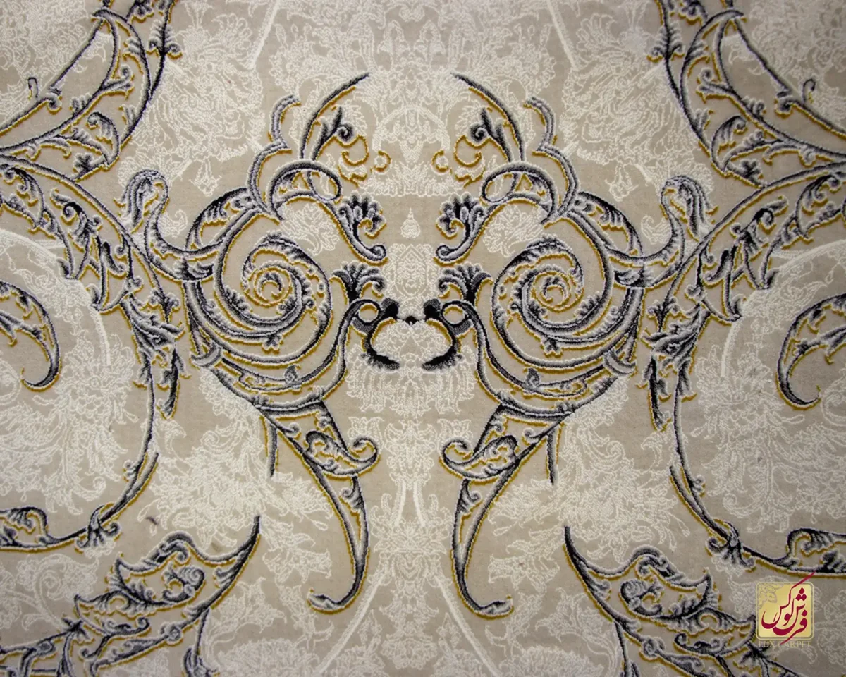 فرش کلاسیک میزبان نسکافه‌ای کرم - تصویر 3