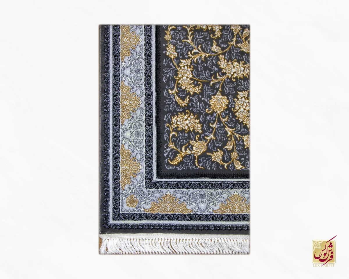 فرش کلاسیک نگار ذغالی طلایی - تصویر 3