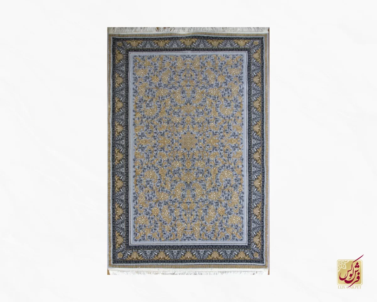 فرش کلاسیک نگار طوسی طلایی - تصویر 1