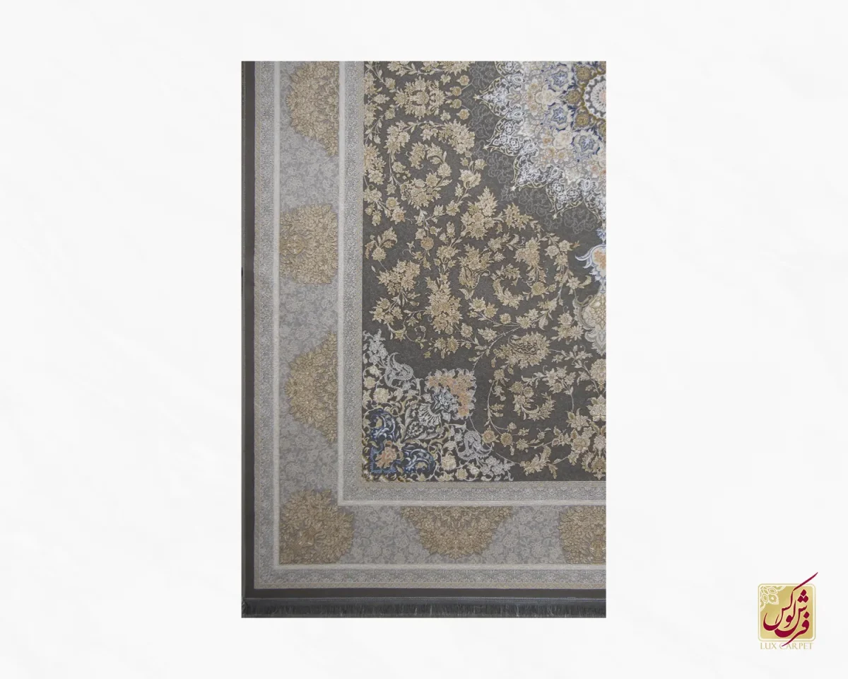 فرش کلاسیک هانا طوسی طلایی - تصویر 3