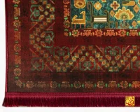 فرش ابریشم ماشینی AJ1011 لاکی سبز - Image 6
