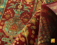 فرش ابریشم ماشینی AJ1016 لاکی نارنجی - Image 6