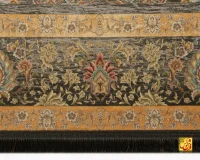 فرش ابریشم ماشینی AJ1017 طوسی کرم - Image 4