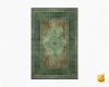 فرش ابریشم ماشینی A1023 فیروزه‌‎ای سبز - تصویر 2