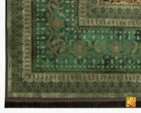 فرش ابریشم ماشینی AJ1023 فیروزه‌‎ای سبز - Image 4