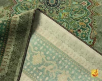 فرش ابریشم ماشینی AJ1023 فیروزه‌‎ای سبز - Image 8