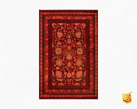 فرش ابریشم ماشینی AJ1039 سبز لاکی - Image 2