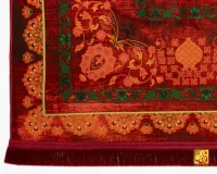 فرش ابریشم ماشینی AJ1039 سبز لاکی - Image 5