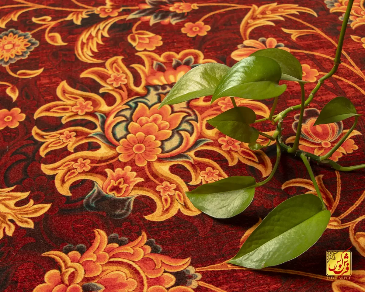 فرش ابریشم ماشینی A1039 سبز لاکی - تصویر 6