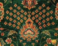 فرش ابریشم ماشینی AJ1041 سبز گلبهی - Image 9