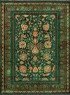 فرش ابریشم ماشینی A1041 سبز گلبهی