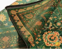 فرش ابریشم ماشینی AJ1041 سبز گلبهی - Image 5