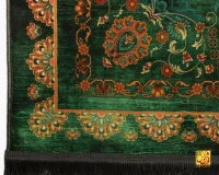 فرش ابریشم ماشینی AJ1041 سبز گلبهی - Image 6