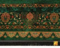 فرش ابریشم ماشینی AJ1041 سبز گلبهی - Image 7