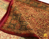 فرش ابریشم ماشینی AJ1047 لاکی طلایی - Image 3