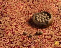 فرش ابریشم ماشینی AJ1047 لاکی طلایی - Image 5