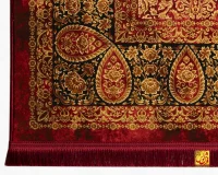 فرش ابریشم ماشینی AJ1047 لاکی طلایی - Image 9