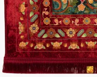 فرش ابریشم ماشینی AJ1066 لاکی کرم - Image 3